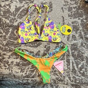 MOANA x SpongeBob Bikini Top in Yellow and Purple